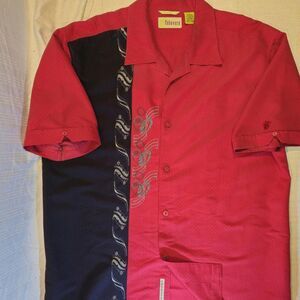 Cubavera Men's Red and Black Shirt